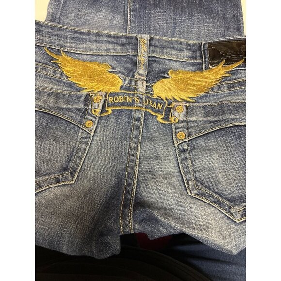 Robin's Jeans Super Marilyn Wings Straight Denim Blue Jeans Women's Size 26 - Picture 15 of 15